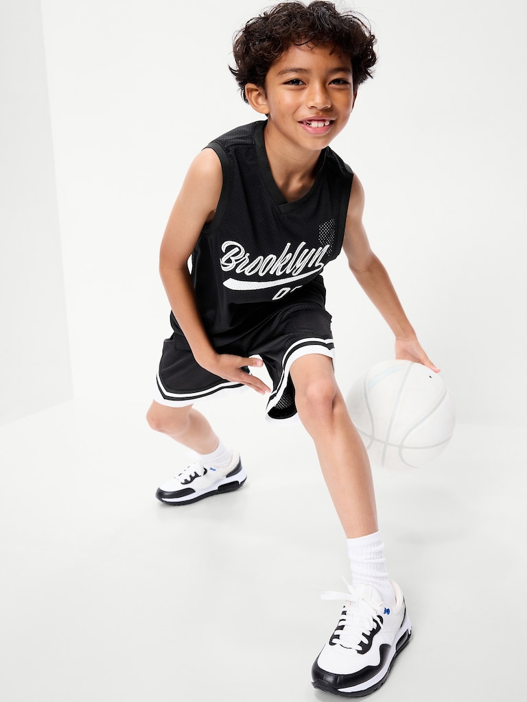 Mesh Graphic Basketball Tank Top for Boys