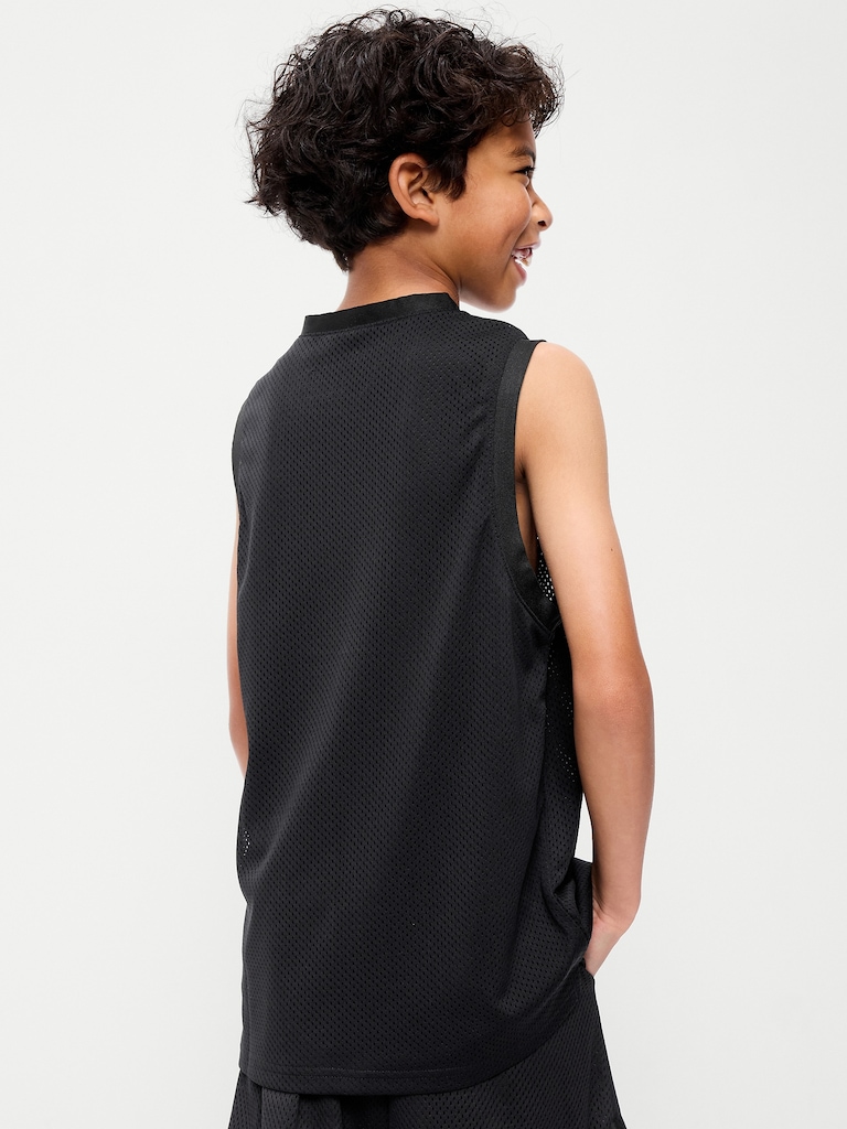 Mesh Graphic Basketball Tank Top for Boys