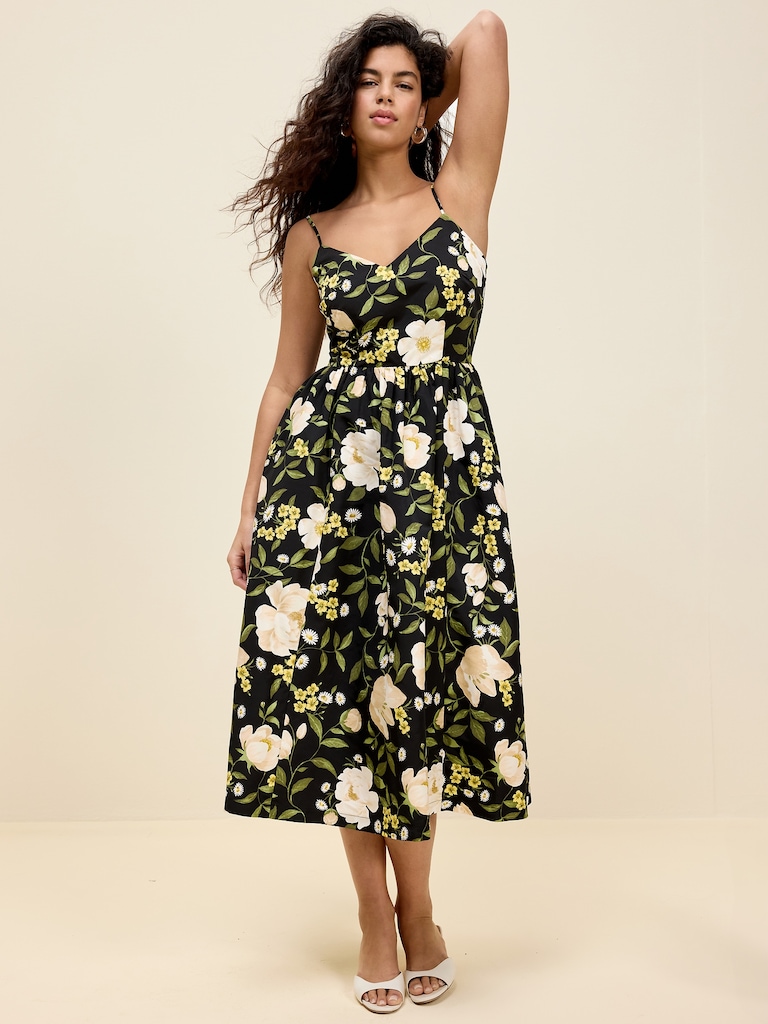 The Occasion by Old Navy Fit & Flare Sleeveless Taffeta Midi Dress