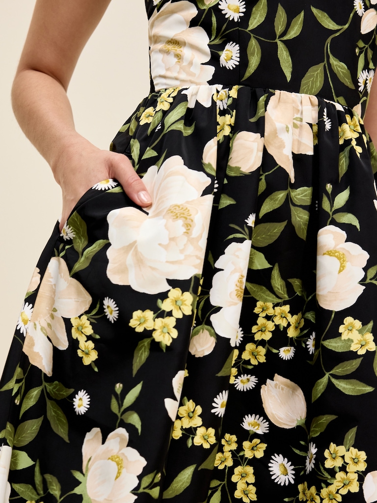 The Occasion by Old Navy Fit & Flare Sleeveless Taffeta Midi Dress