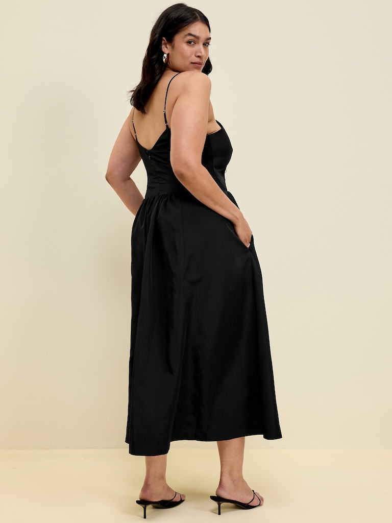 The Occasion by Old Navy Fit & Flare Sleeveless Taffeta Midi Dress