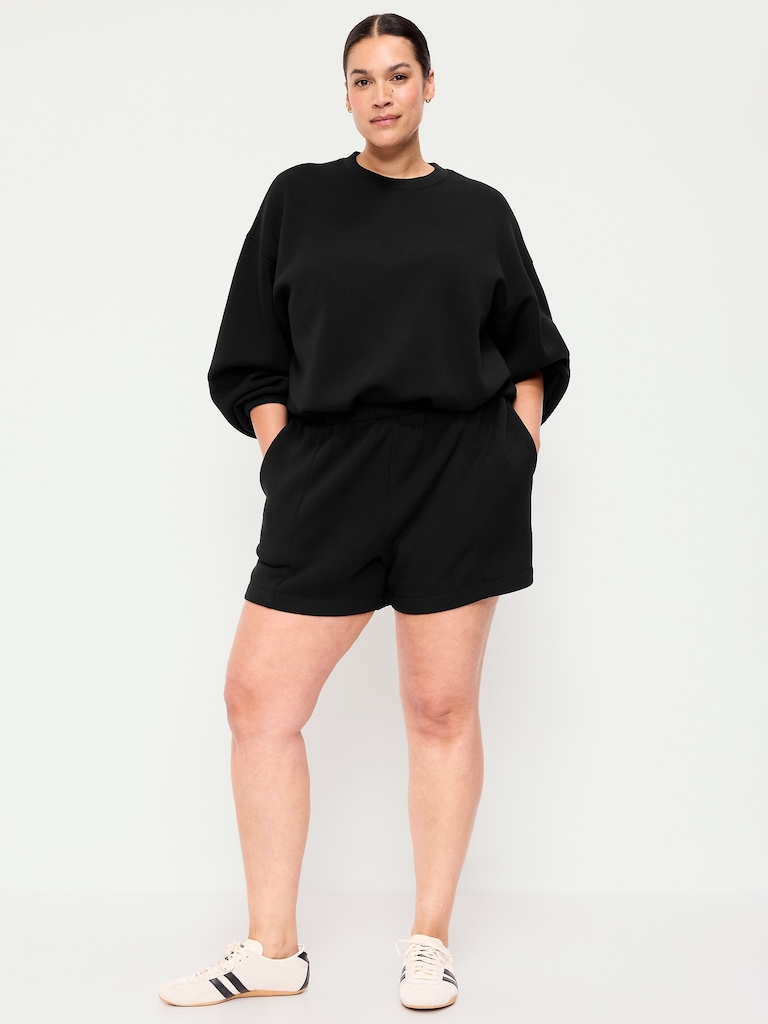 High-Waisted Bounce Fleece Shorts -- 5-inch inseam