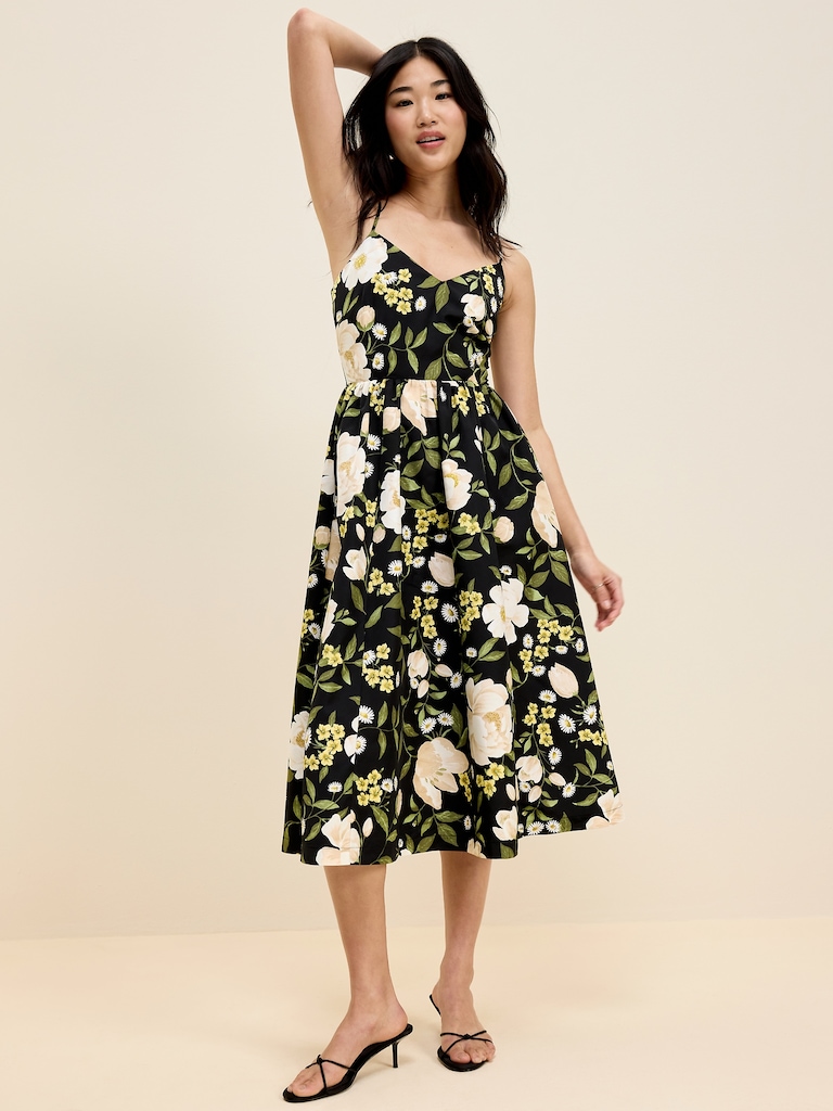 The Occasion by Old Navy Fit & Flare Sleeveless Taffeta Midi Dress
