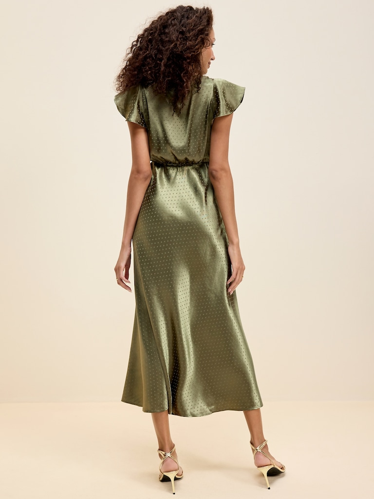 The Occasion by Old Navy Satin Flutter-Sleeve Maxi Dress