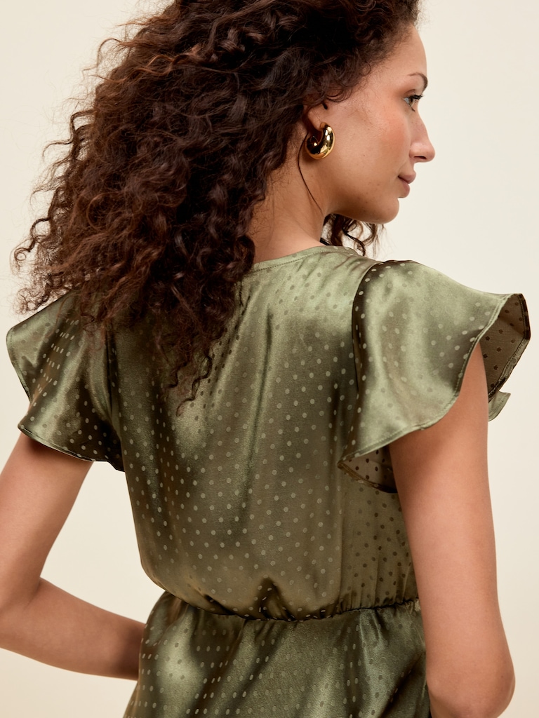 The Occasion by Old Navy Satin Flutter-Sleeve Maxi Dress