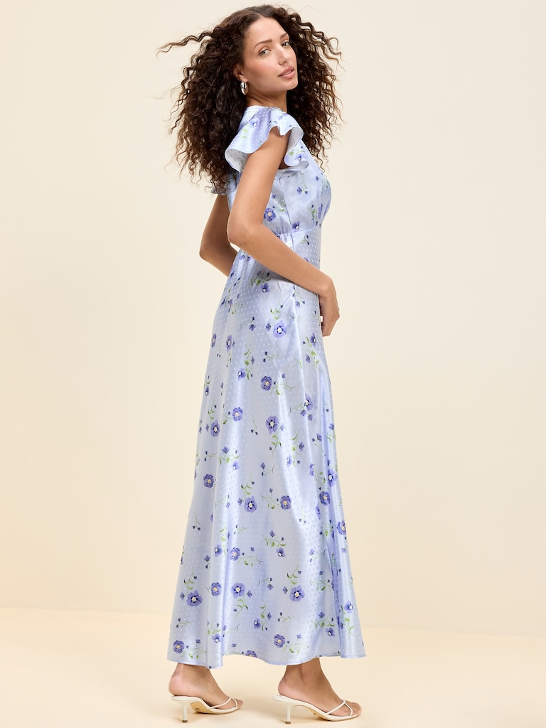 The Occasion by Old Navy Satin Flutter-Sleeve Maxi Dress