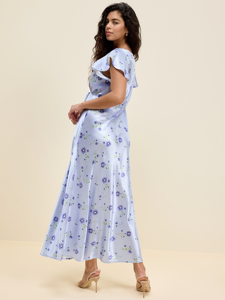 The Occasion by Old Navy Satin Flutter-Sleeve Maxi Dress