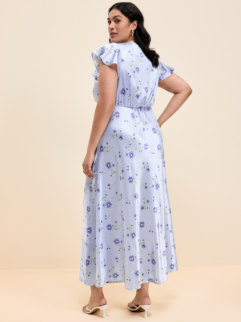 The Occasion by Old Navy Satin Flutter-Sleeve Maxi Dress