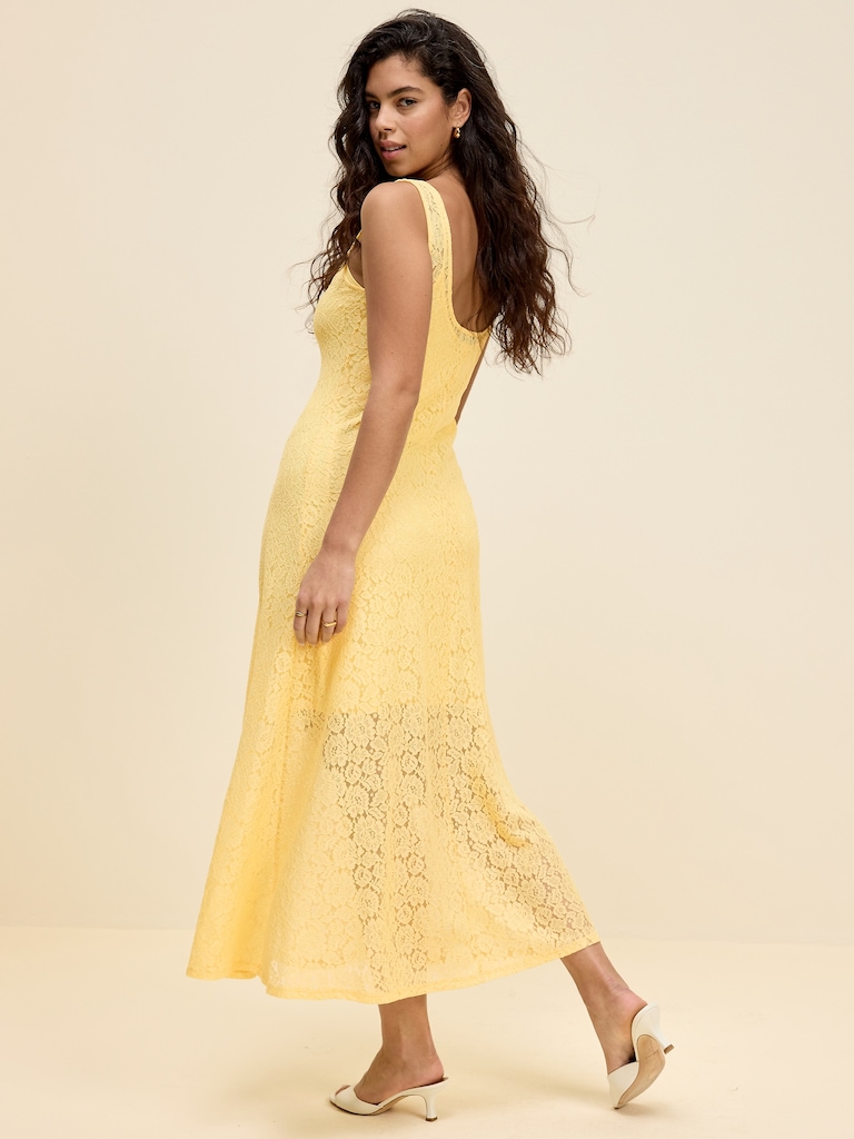 The Occasion by Old Navy Fit & Flare Drop-Waist Lace Maxi Dress