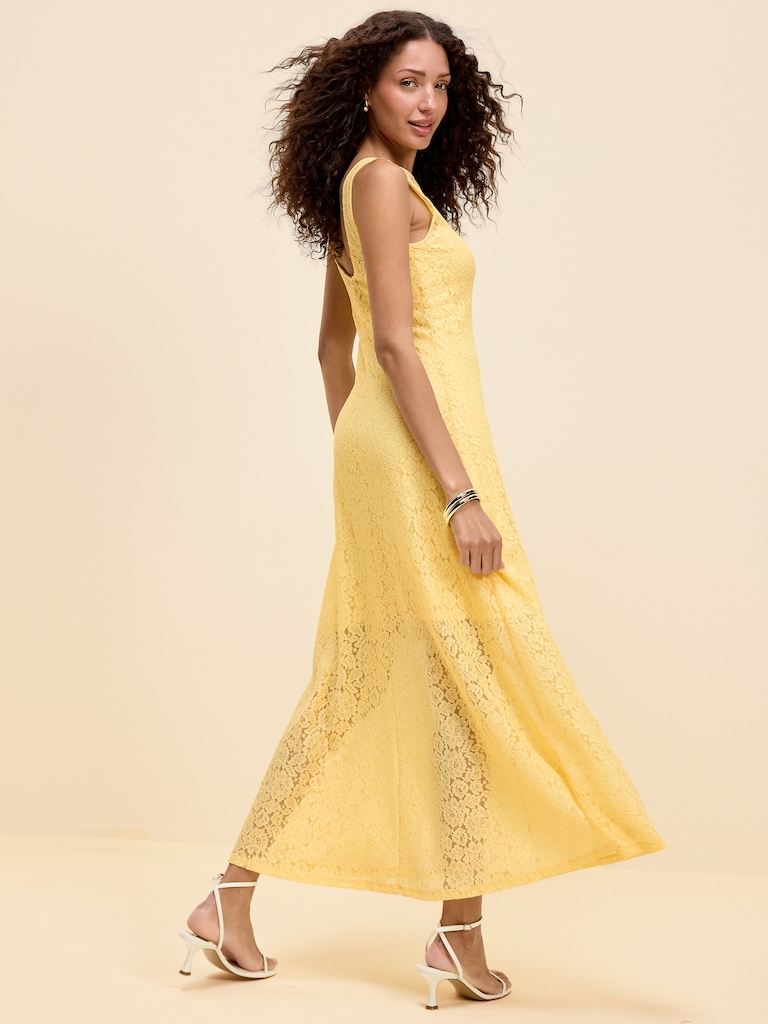 The Occasion by Old Navy Fit & Flare Drop-Waist Lace Maxi Dress