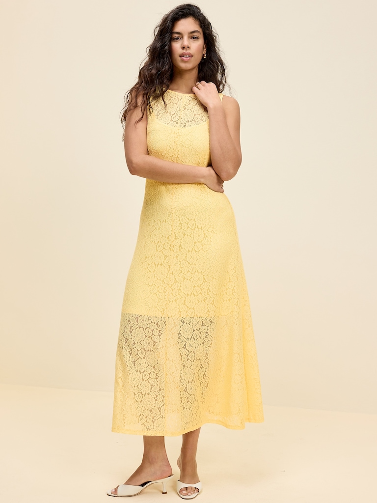 The Occasion by Old Navy Fit & Flare Drop-Waist Lace Maxi Dress