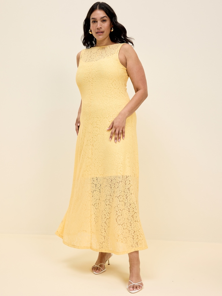 The Occasion by Old Navy Fit & Flare Drop-Waist Lace Maxi Dress