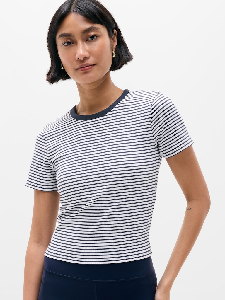 Signature Rib Crop Tee