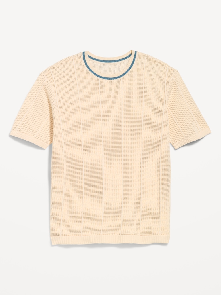Relaxed Mesh-Knit T-Shirt
