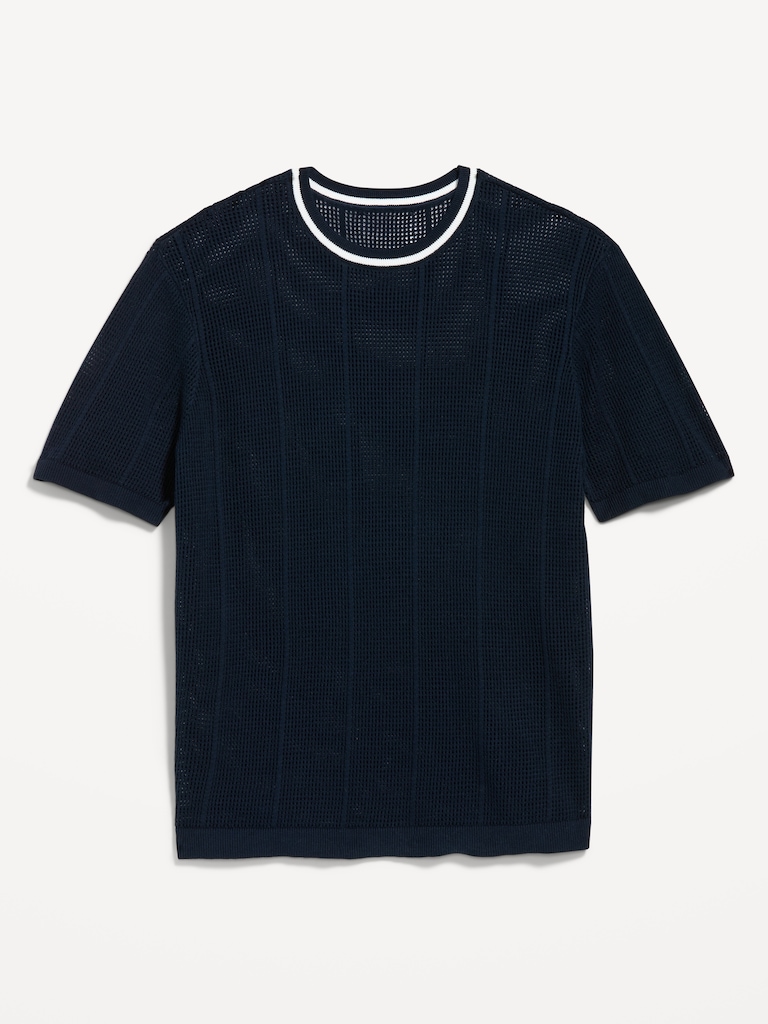 Relaxed Mesh-Knit T-Shirt