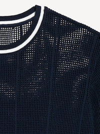Relaxed Mesh-Knit T-Shirt