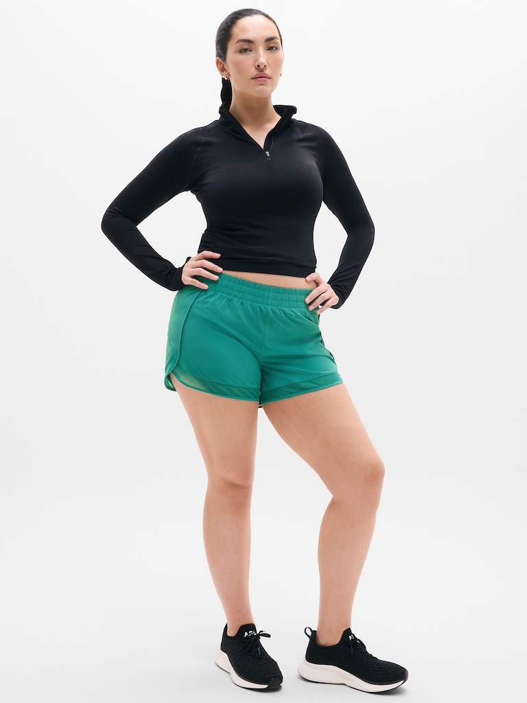 Mesh Racer Run Mid Rise 4" Short