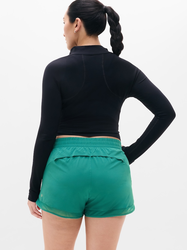 Mesh Racer Run Mid Rise 4" Short