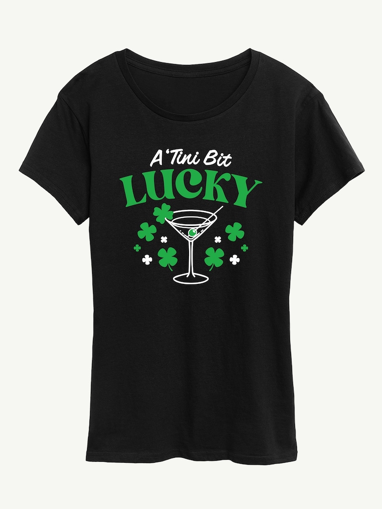 A Tini Bit Lucky Short Sleeve Classic Fit Graphic T-Shirt