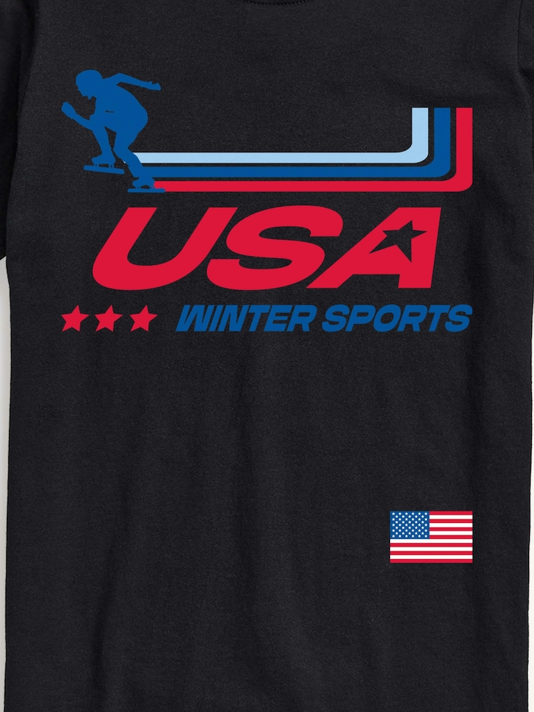 USA Winter Sports Short Sleeve Graphic T-Shirt