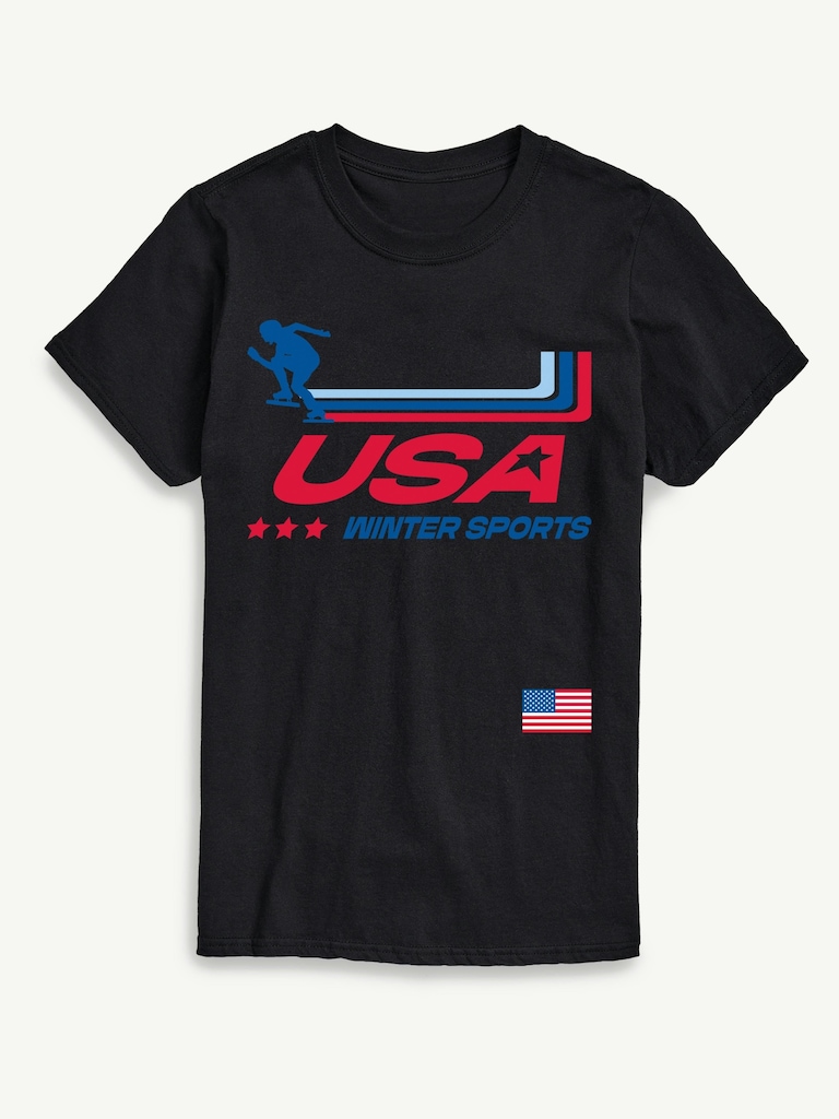USA Winter Sports Short Sleeve Graphic T-Shirt