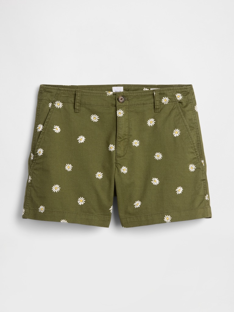 5" Mid Rise Downtown Khaki Shorts