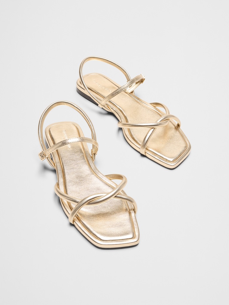 Vegan Leather Tubular Strappy Sandal