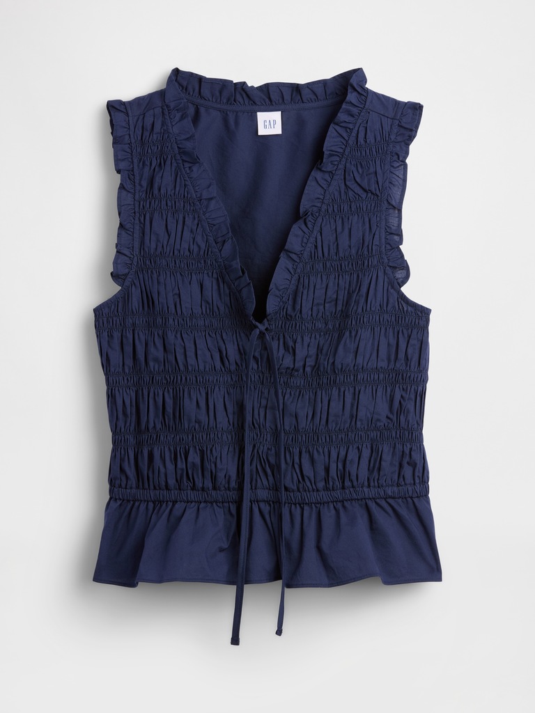 Smocked Sleeveless Top