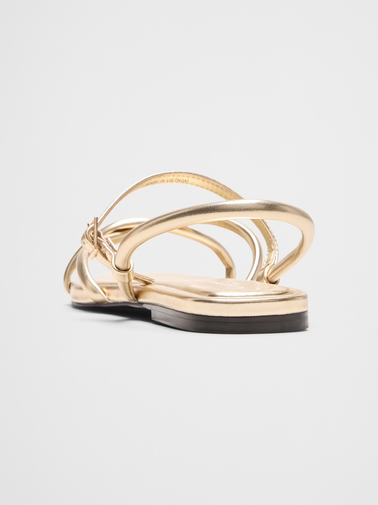 Vegan Leather Tubular Strappy Sandal