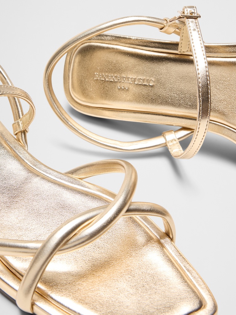 Vegan Leather Tubular Strappy Sandal