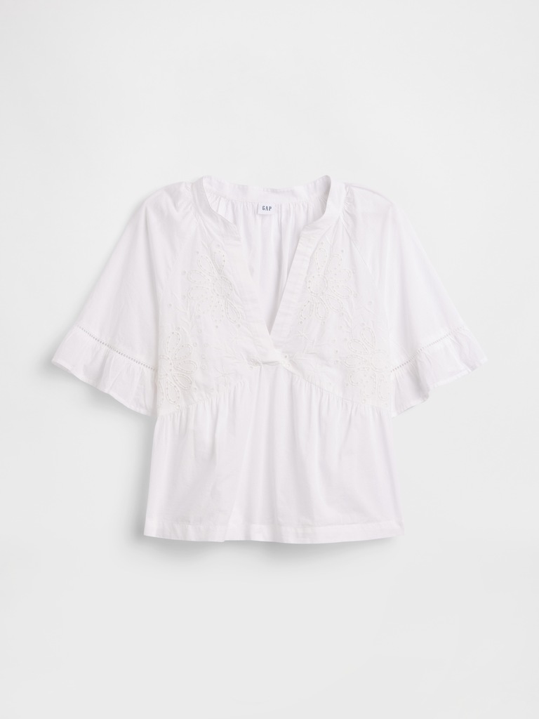 Relaxed Eyelet Top
