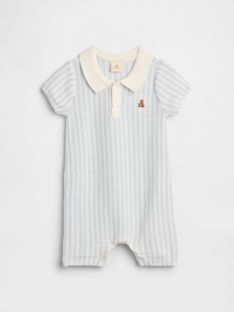 Baby Brannan Bear Sweater Polo Romper