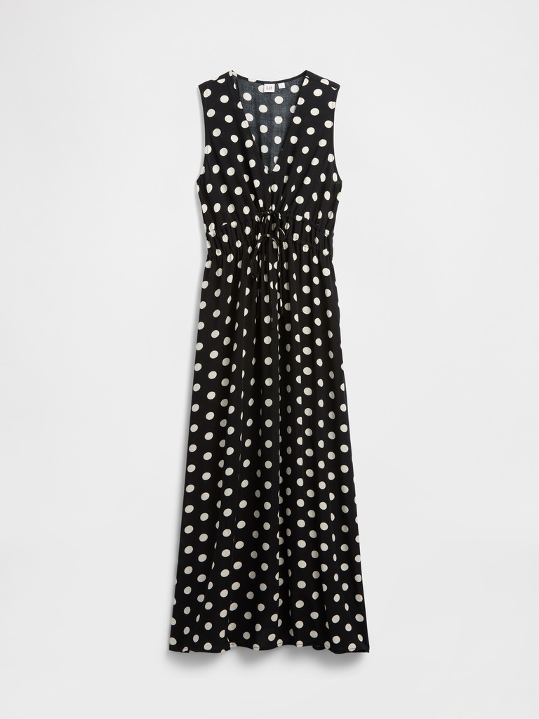 Sleeveless Tie-Front Maxi Dress