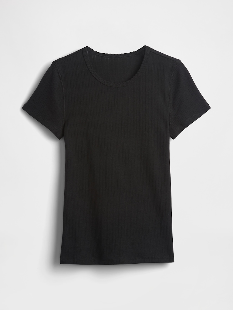 Pointelle Crewneck T-Shirt