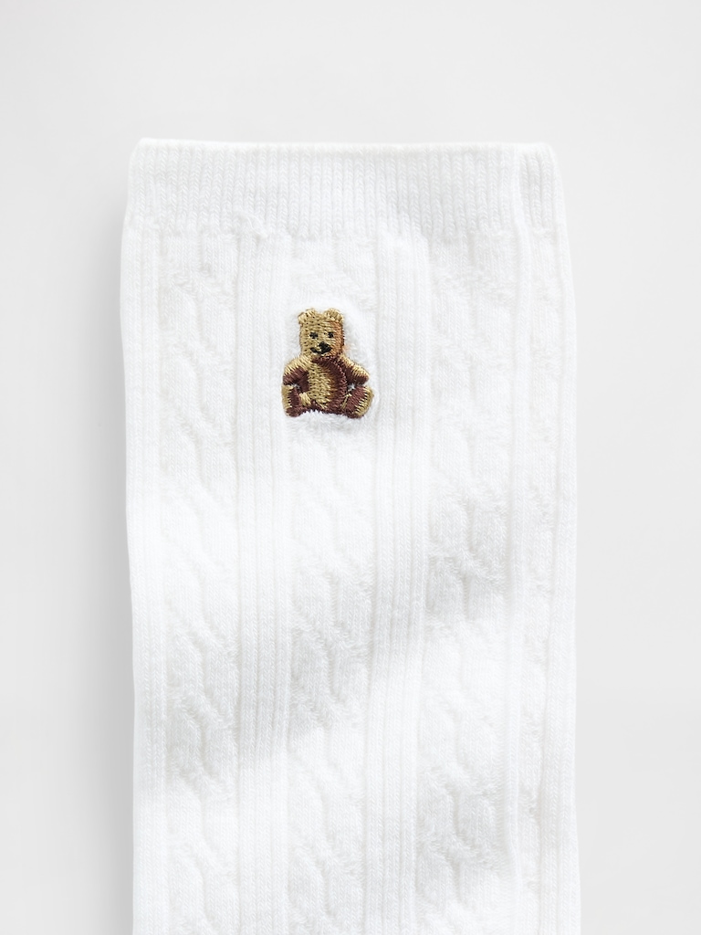 Brannan Bear Cable-Knit Crew Socks