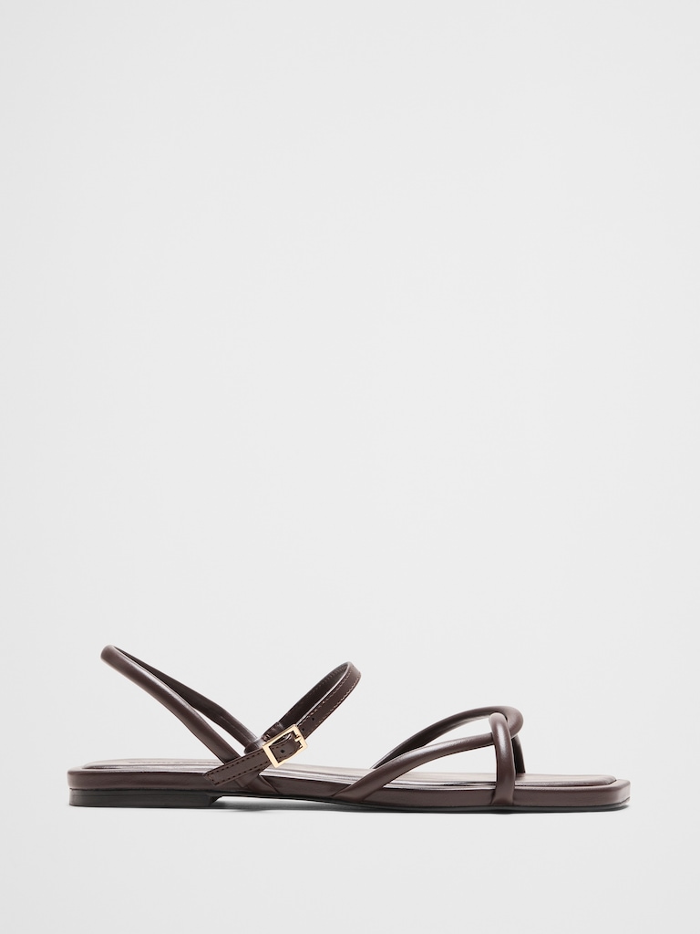 Vegan Leather Tubular Strappy Sandal