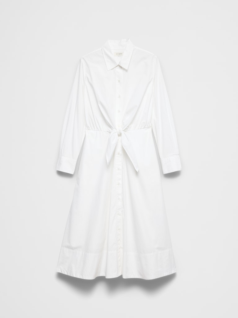 Poplin Wrap-Tie Midi Shirtdress