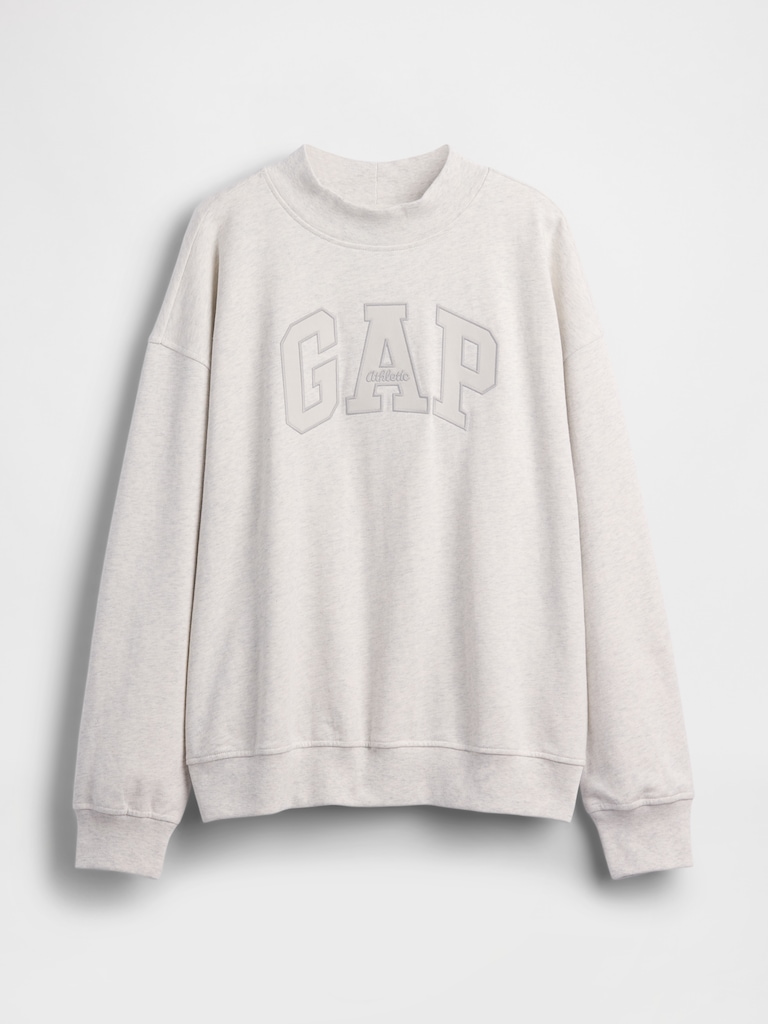 VintageSoft Terry Oversized Mockneck Logo Sweatshirt