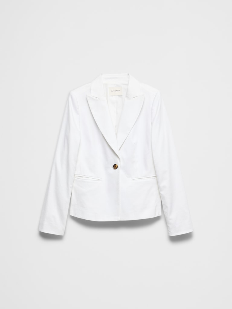 Linen-Blend Tailored Blazer