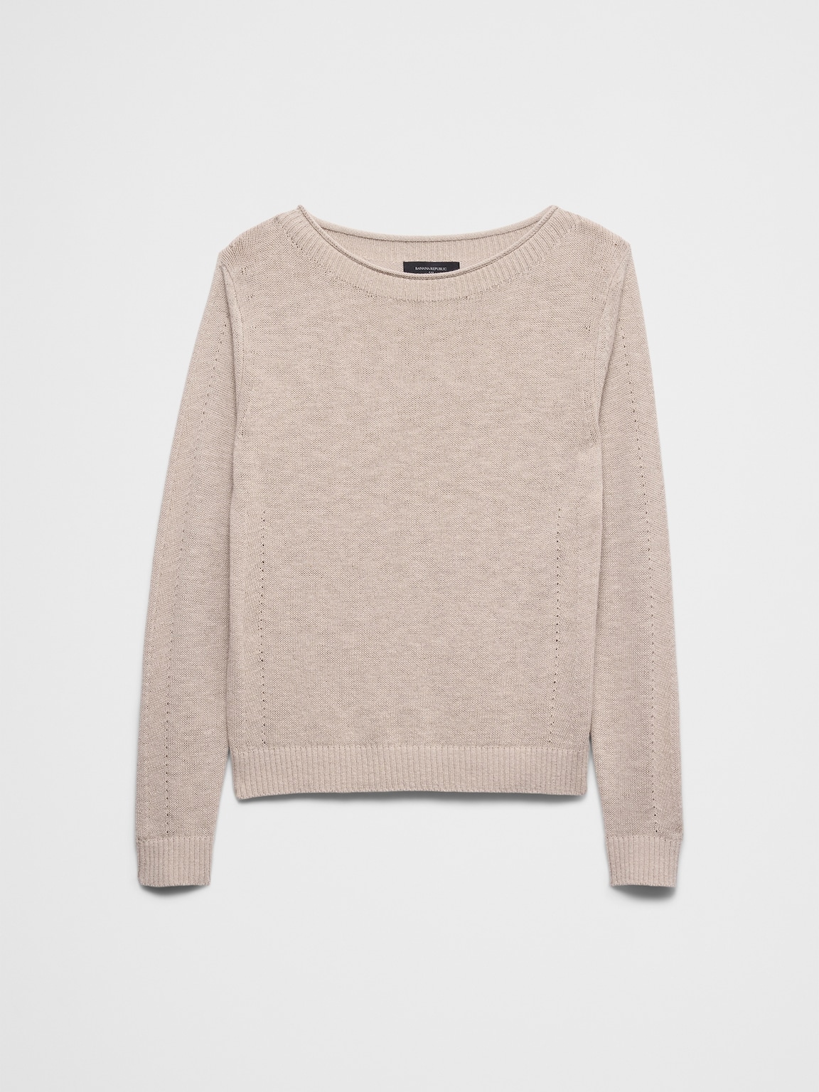 Ramie-Cotton Pointelle Sweater