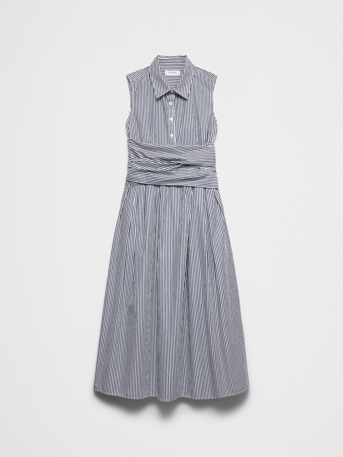 Poplin Wrapped Midi Shirtdress