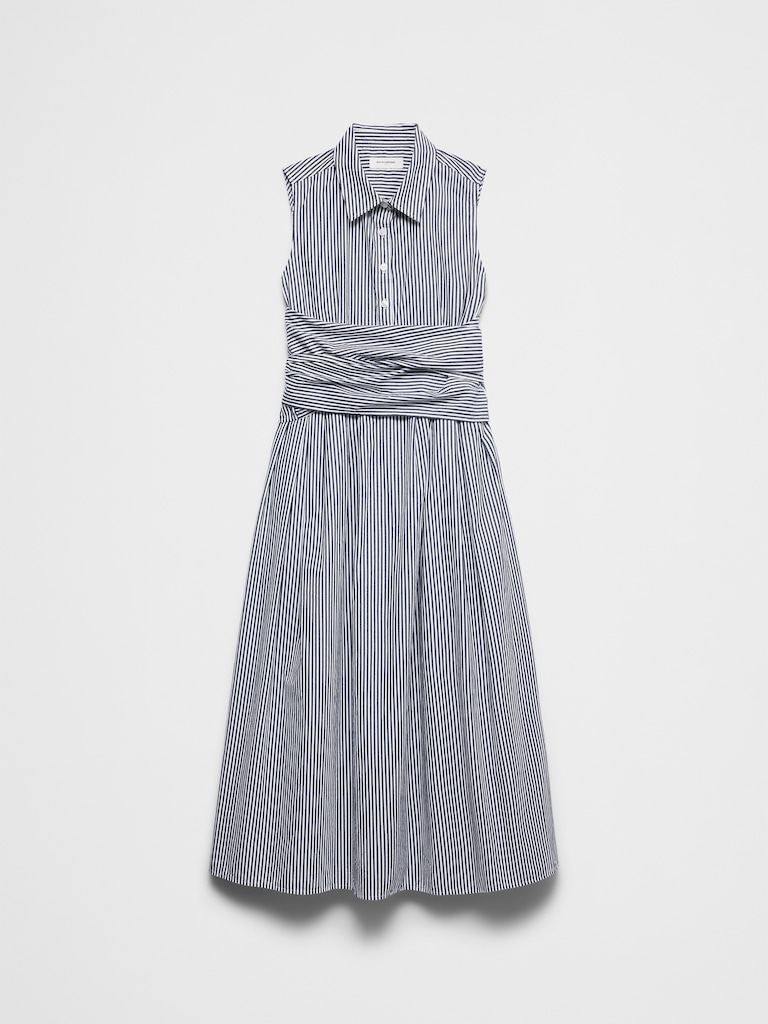 Poplin Wrapped Midi Shirtdress