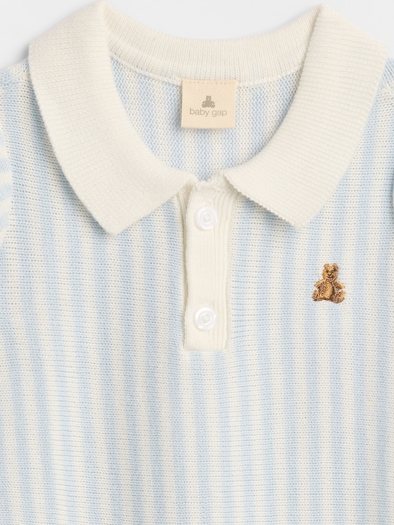 Baby Brannan Bear Sweater Polo Romper