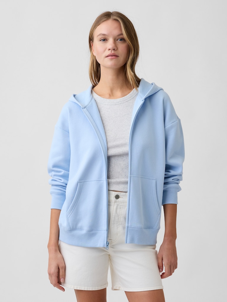 Oversized Fleece Zip Hoodie