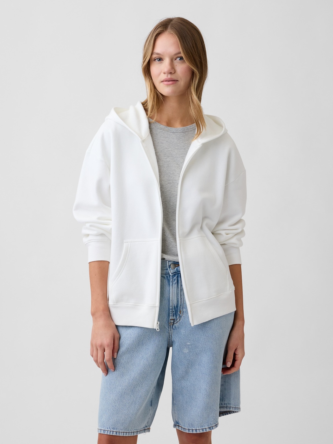 Oversized Fleece Zip Hoodie