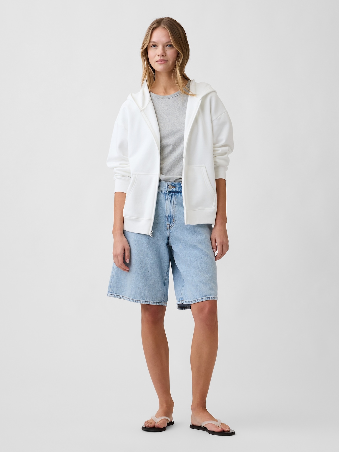 Oversized Fleece Zip Hoodie