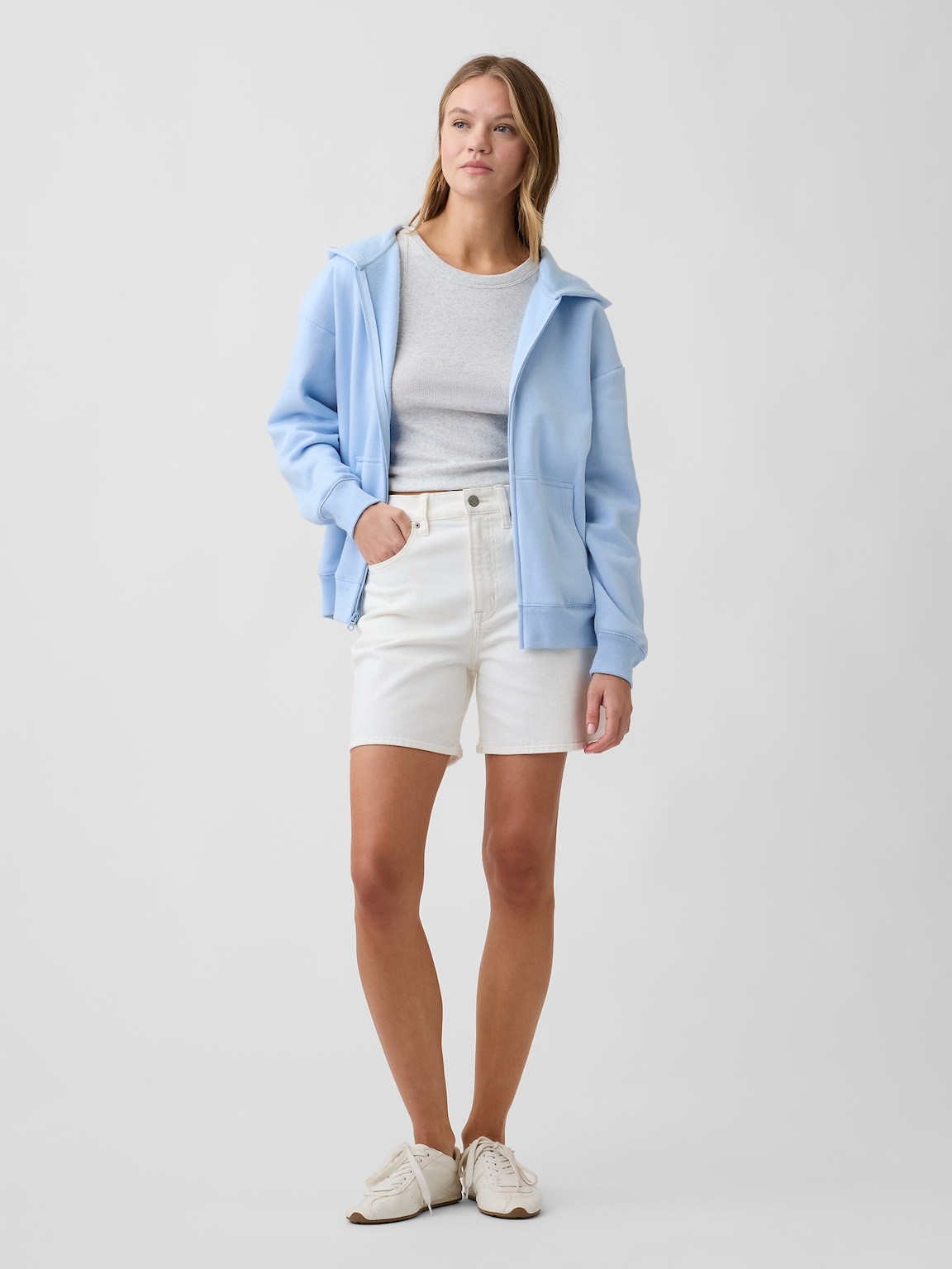 Oversized Fleece Zip Hoodie