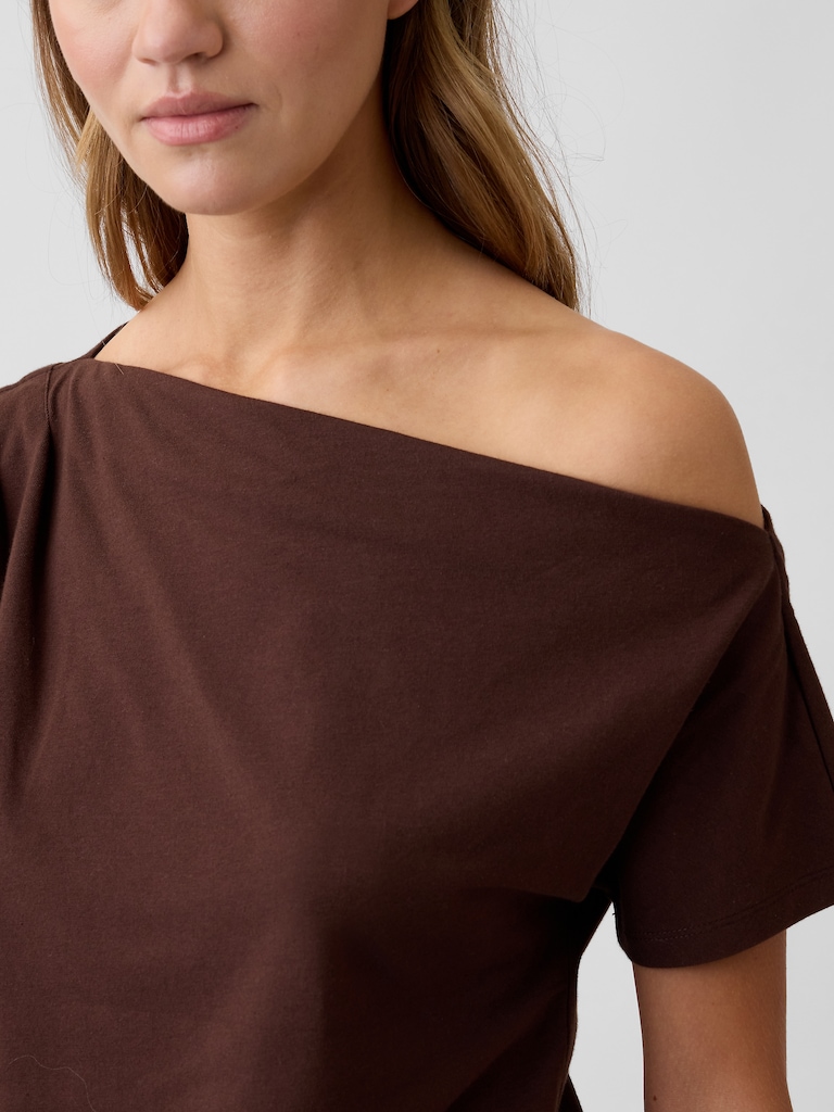 Stretch Jersey One-Shoulder Top