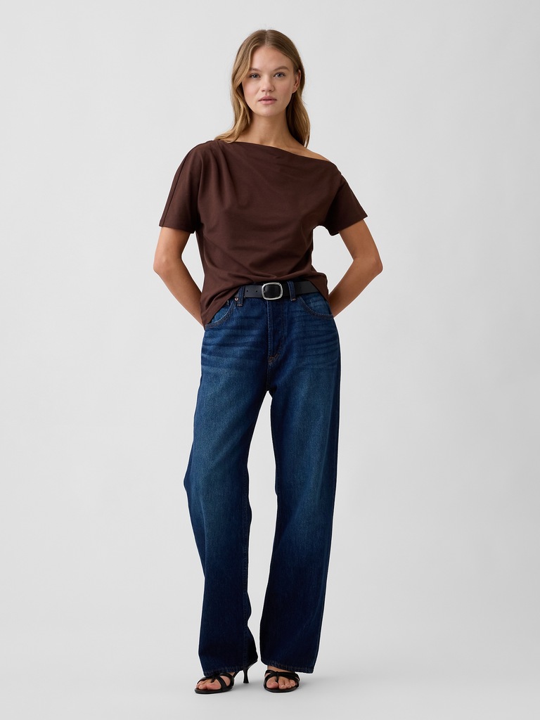 Stretch Jersey One-Shoulder Top