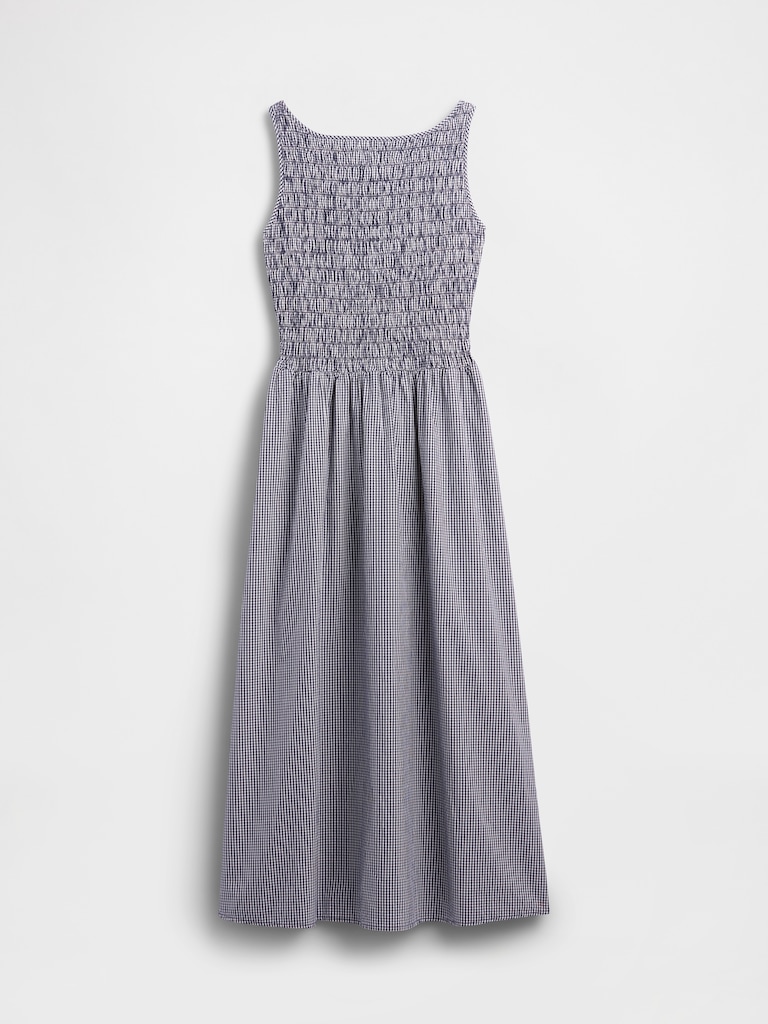 Smocked Boatneck Maxi Dress